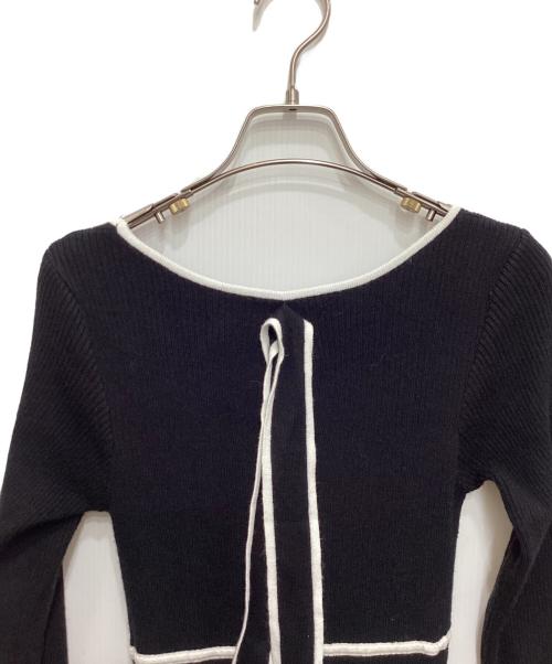 Resexxy（リゼクシー）Resexxy (リゼクシー) フリルデザインIラインニットワンピース ブラック サイズ:freeの古着・服飾アイテム