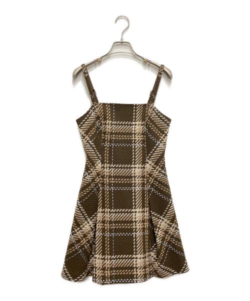 Snidel（スナイデル）Snidel (スナイデル) ロービングチェックミニワンピース ブラウンの古着・服飾アイテム