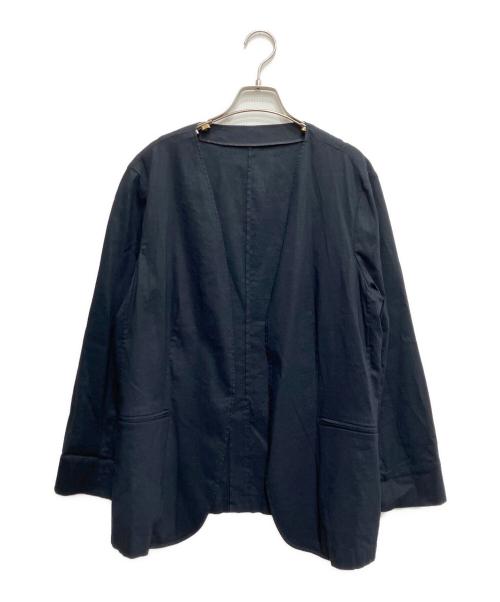 23区（ニジュウサンク）23区 (ニジュウサンク) リネンヴィスコース ストレッチ ジャケット ネイビー サイズ:50の古着・服飾アイテム