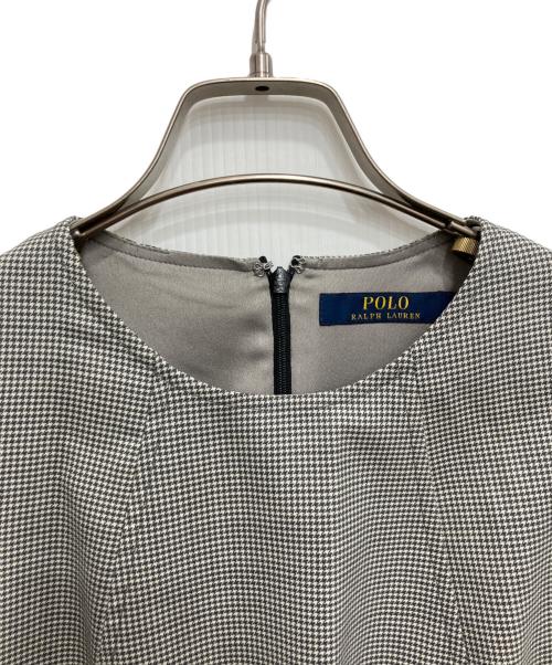 POLO RALPH LAUREN（ポロ・ラルフローレン）POLO RALPH LAUREN (ポロ・ラルフローレン) 千鳥柄ノースリーブワンピース グレー サイズ:2の古着・服飾アイテム