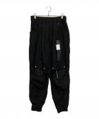 A.F ARTEFACTエーエフ アーティファクト）の古着「FRONT TUCK WIDE JOGGER PANTS」｜ブラック