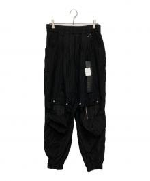 A.F ARTEFACT（エーエフ アーティファクト）の古着「FRONT TUCK WIDE JOGGER PANTS」｜ブラック