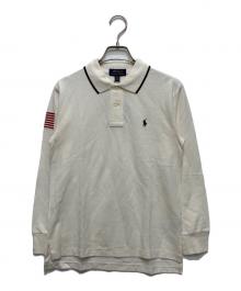 POLO RALPH LAUREN（ポロ・ラルフローレン）の古着「長袖刺繍ポニーポロシャツ」｜ベージュ