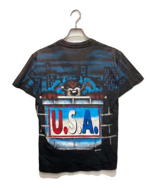 LOONEY TUNES（ルーニーチューンズ）LOONEY TUNES (ルーニーチューンズ) 90's両面プリント半袖カットソー グレー サイズ:Lの古着・服飾アイテム