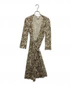 DIANE VON FURSTENBERGダイアンフォンファステンバーグ）の古着「シルクジャージー ラップワンピース」｜ベージュ