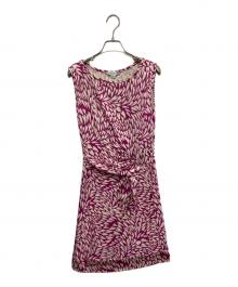 DIANE VON FURSTENBERG（ダイアンフォンファステンバーグ）の古着「シルクジャージー ノースリーブワンピース」｜パープル
