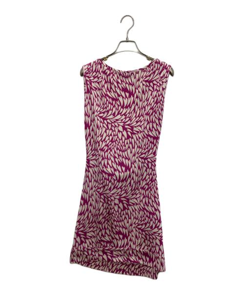 DIANE VON FURSTENBERG（ダイアンフォンファステンバーグ）DIANE VON FURSTENBERG (ダイアンフォンファステンバーグ) シルクジャージー ノースリーブワンピース パープル サイズ:4の古着・服飾アイテム