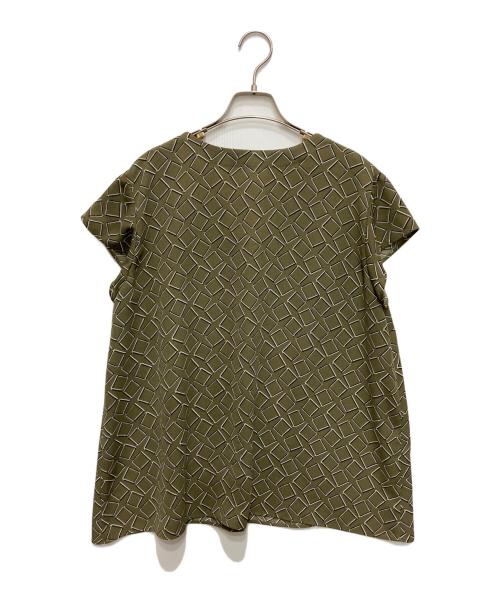 23区（ニジュウサンク）23区 (ニジュウサンク) RATTI (ラッチ) フレンチスリーブブラウス カーキ サイズ:46の古着・服飾アイテム
