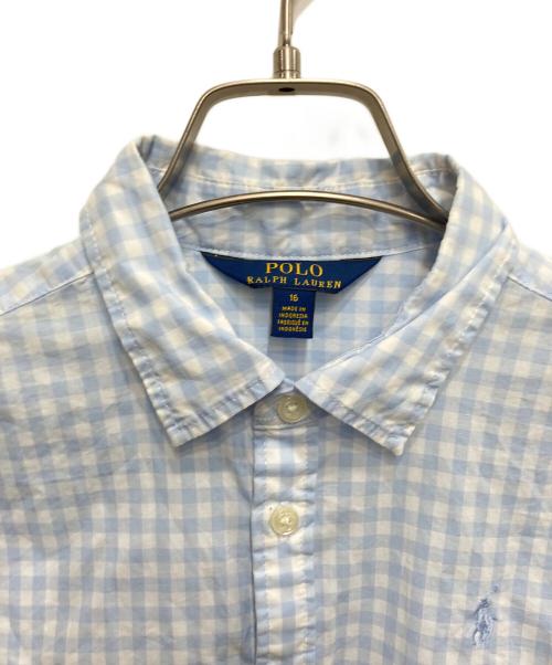 POLO RALPH LAUREN（ポロ・ラルフローレン）POLO RALPH LAUREN (ポロ・ラルフローレン) ギンガムチェックワンピース ブルー サイズ:16の古着・服飾アイテム