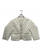 LANVIN en Bleuランバンオンブルー）の古着「フェイクレザーコンビキルティングジャケット」｜ホワイト