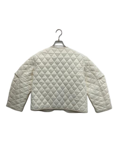 LANVIN en Bleu（ランバンオンブルー）LANVIN en Bleu (ランバンオンブルー) フェイクレザーコンビキルティングジャケット ホワイト サイズ:36の古着・服飾アイテム
