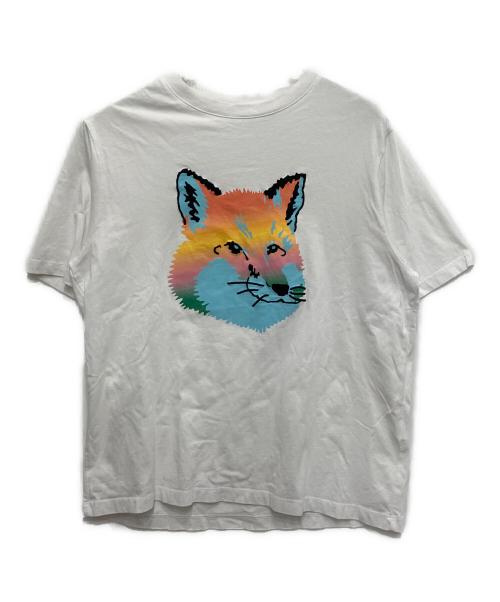 maison kitsune（メゾンキツネ）maison kitsune (メゾンキツネ) フォックスヘッドプリントTシャツ ホワイト サイズ:ｘｓの古着・服飾アイテム