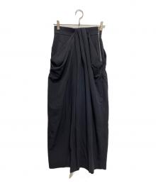 Snidel（スナイデル）の古着「ハイウエストドレープパンツ」｜ネイビー