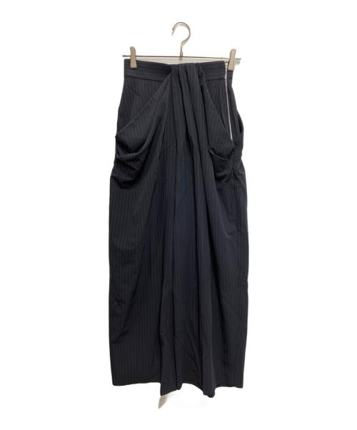 Snidel（スナイデル）Snidel (スナイデル) ハイウエストドレープパンツ ネイビーの古着・服飾アイテム
