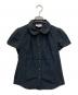 Vivienne Westwood RED LABEL（ヴィヴィアンウエストウッドレッドレーベル）の古着「オーブ刺繍ストライプブラウス」｜ブラック