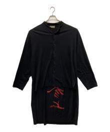 Yohji Yamamoto pour homme（ヨウジヤマモト プールオム）の古着「Message Stand Collar Cardigan」｜ブラック