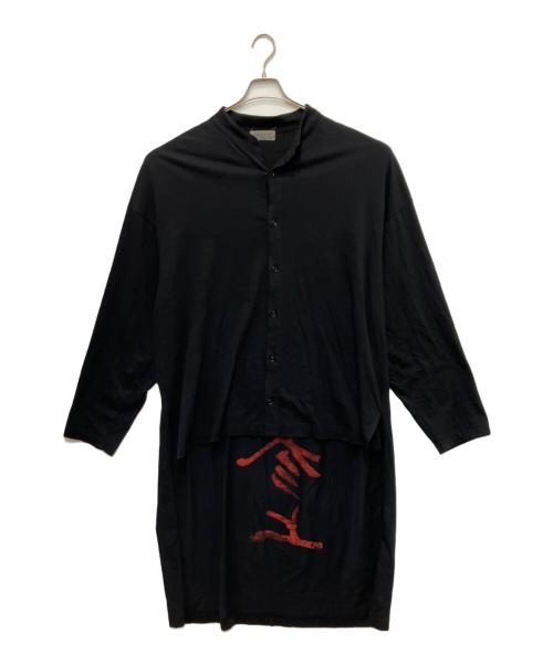 Yohji Yamamoto pour homme（ヨウジヤマモト プールオム）Yohji Yamamoto pour homme (ヨウジヤマモト プールオム) Message Stand Collar Cardigan ブラック サイズ:3の古着・服飾アイテム