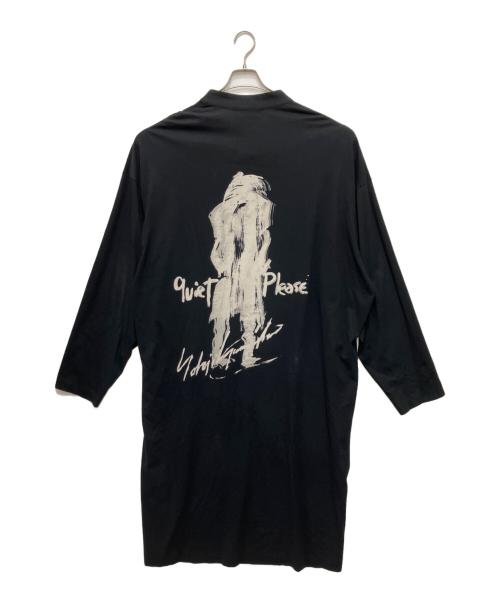 Yohji Yamamoto pour homme（ヨウジヤマモト プールオム）Yohji Yamamoto pour homme (ヨウジヤマモト プールオム) アシンメトリーメッセージプリントカーディガン ブラック サイズ:3の古着・服飾アイテム