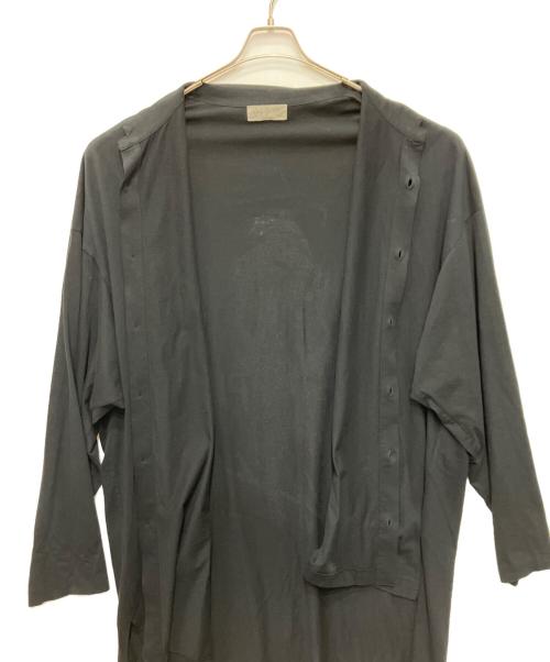 Yohji Yamamoto pour homme（ヨウジヤマモト プールオム）Yohji Yamamoto pour homme (ヨウジヤマモト プールオム) アシンメトリーメッセージプリントカーディガン ブラック サイズ:3の古着・服飾アイテム