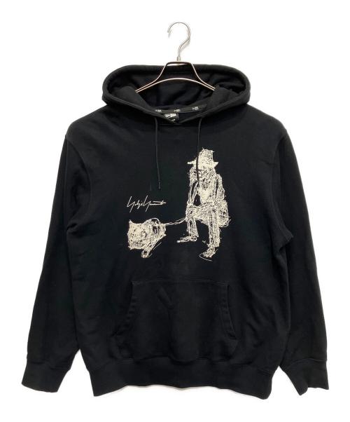 Yohji Yamamoto pour homme（ヨウジヤマモト プールオム）Yohji Yamamoto pour homme (ヨウジヤマモト プールオム) New Era (ニューエラ) Yuuka Asakura DRAWING PRINT SWEAT PULLOVER HOODIE ブラック サイズ:Mの古着・服飾アイテム