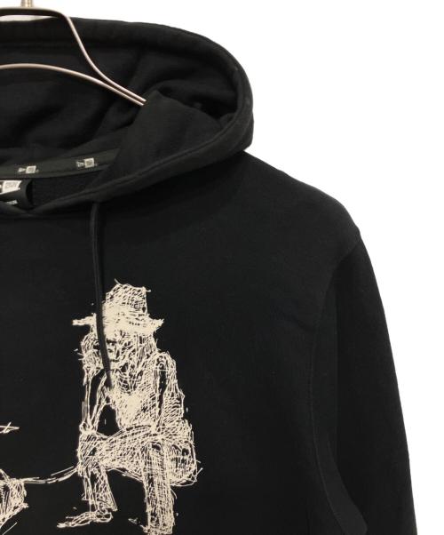 Yohji Yamamoto pour homme（ヨウジヤマモト プールオム）Yohji Yamamoto pour homme (ヨウジヤマモト プールオム) New Era (ニューエラ) Yuuka Asakura DRAWING PRINT SWEAT PULLOVER HOODIE ブラック サイズ:Mの古着・服飾アイテム