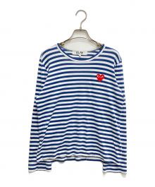 PLAY COMME des GARCONS（プレイコムデギャルソン）の古着「ボーダーカットソー」｜ブルー