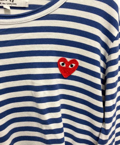PLAY COMME des GARCONS（プレイコムデギャルソン）PLAY COMME des GARCONS (プレイコムデギャルソン) ボーダーカットソー ブルー サイズ:Lの古着・服飾アイテム