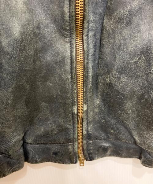 French Army（フランス軍）French Army (フランス軍) レザーパイロットジャケット ネイビー サイズ:不明の古着・服飾アイテム