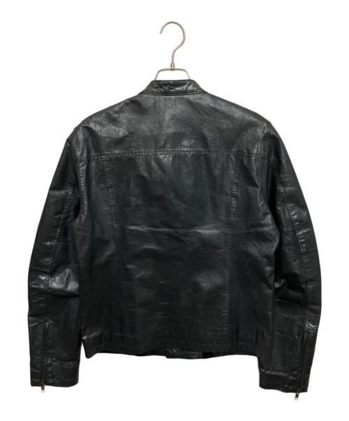 FICCE（フィッチェ）FICCE (フィッチェ) 切替レザージャケット グレー×ブラック サイズ:Lの古着・服飾アイテム