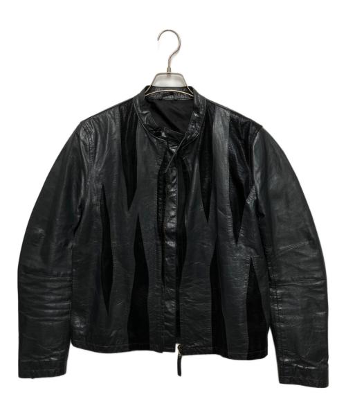 FICCE（フィッチェ）FICCE (フィッチェ) 切替レザージャケット グレー×ブラック サイズ:Lの古着・服飾アイテム