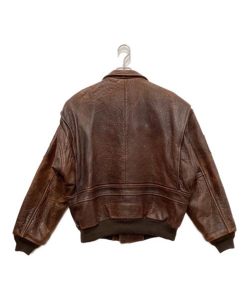 USED（古着）used (古着) レザーフライトジャケット ブラウン サイズ:Lの古着・服飾アイテム