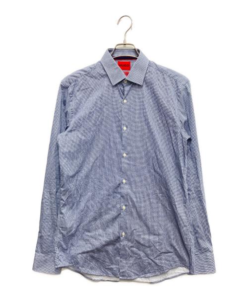 HUGO BOSS（ヒューゴ ボス）HUGO BOSS (ヒューゴ ボス) ドレスシャツ ホワイト×ブルー サイズ:39の古着・服飾アイテム