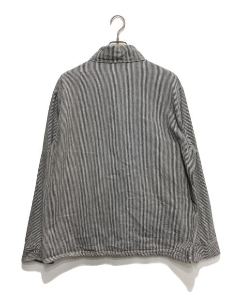 Pointer（ポインター）Pointer (ポインター) ヒッコリーカバーオール ブルー サイズ:Lの古着・服飾アイテム