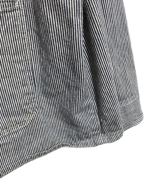 Pointer（ポインター）Pointer (ポインター) ヒッコリーカバーオール ブルー サイズ:Lの古着・服飾アイテム