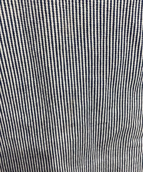 Pointer（ポインター）Pointer (ポインター) ヒッコリーカバーオール ブルー サイズ:Lの古着・服飾アイテム