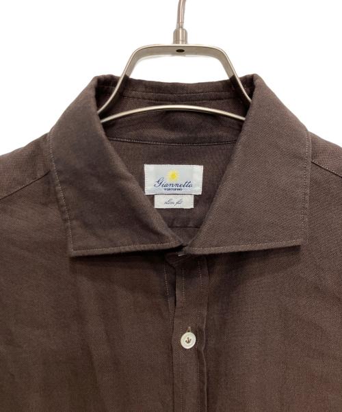 giannetto（ジャンネット）giannetto (ジャンネット) オックスフォードシャツ ブラウン サイズ:Lの古着・服飾アイテム