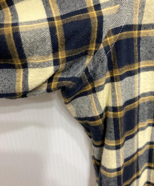 giannetto（ジャンネット）giannetto (ジャンネット) ワイドカラーチェックネルシャツ ネイビー×イエロー サイズ:16/41の古着・服飾アイテム
