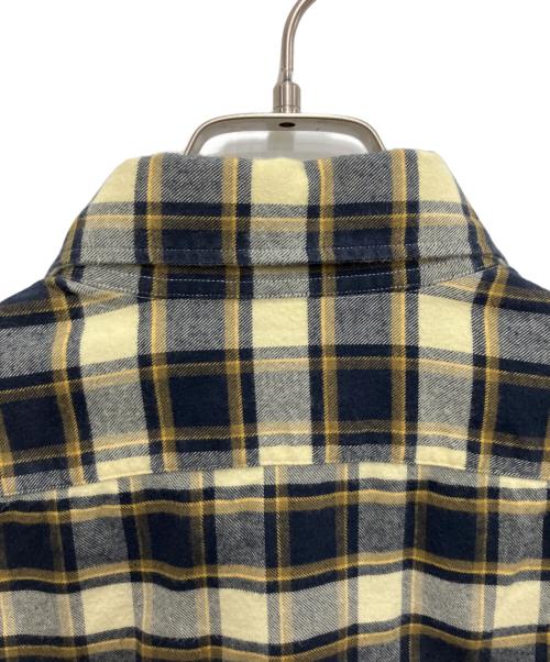 giannetto（ジャンネット）giannetto (ジャンネット) ワイドカラーチェックネルシャツ ネイビー×イエロー サイズ:16/41の古着・服飾アイテム