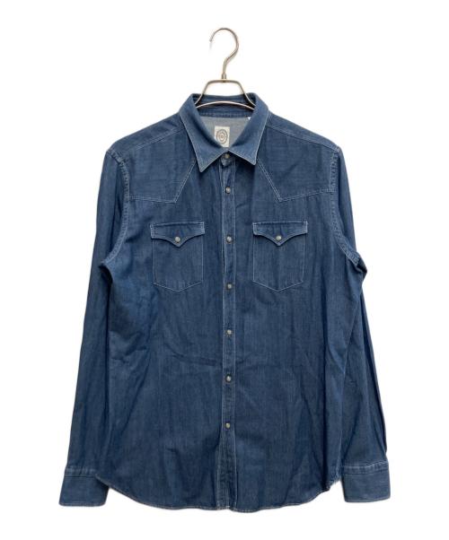 BOLZONELLA（ボルゾネッラ）BOLZONELLA (ボルゾネッラ) デニムウエスタンシャツ ブルー サイズ:16/41の古着・服飾アイテム