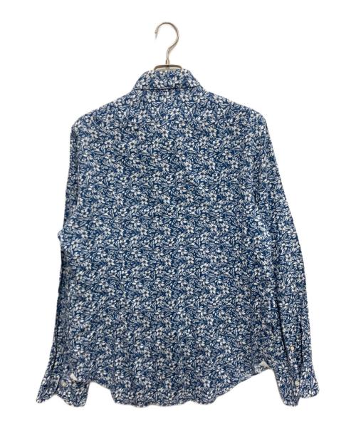 finamore（フィナモレ）finamore (フィナモレ) BARNEYS NEWYORK (バーニーズ・ニューヨーク) フラワープリントワイドカラーシャツ ブルー サイズ:Lの古着・服飾アイテム