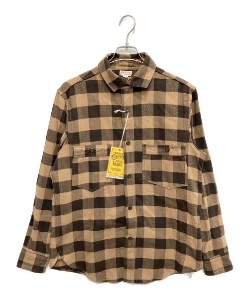 freewheelers（フリーホイーラーズ）freewheelers (フリーホイーラーズ) バッファローチェックネルシャツ BEIGE × DARK BROWN サイズ:16 未使用品の古着・服飾アイテム