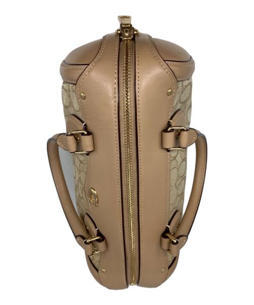 COACH（コーチ）COACH (コーチ) シグネチャーサッチェルミニボストンバッグ ベージュの古着・服飾アイテム