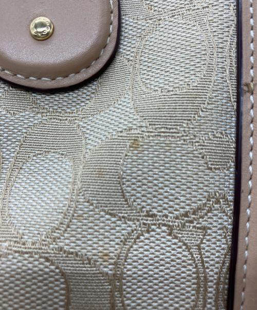 COACH（コーチ）COACH (コーチ) シグネチャーサッチェルミニボストンバッグ ベージュの古着・服飾アイテム