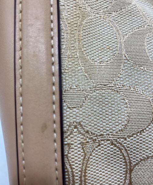 COACH（コーチ）COACH (コーチ) シグネチャーサッチェルミニボストンバッグ ベージュの古着・服飾アイテム