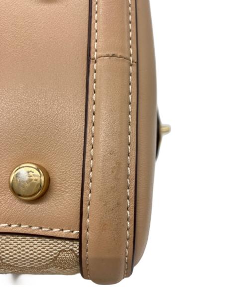 COACH（コーチ）COACH (コーチ) シグネチャーサッチェルミニボストンバッグ ベージュの古着・服飾アイテム