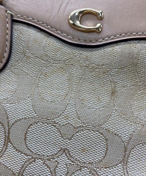 COACH（コーチ）COACH (コーチ) シグネチャーサッチェルミニボストンバッグ ベージュの古着・服飾アイテム