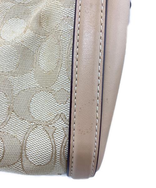 COACH（コーチ）COACH (コーチ) シグネチャーサッチェルミニボストンバッグ ベージュの古着・服飾アイテム