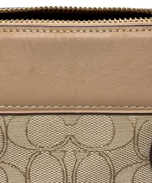 COACH（コーチ）COACH (コーチ) シグネチャーサッチェルミニボストンバッグ ベージュの古着・服飾アイテム