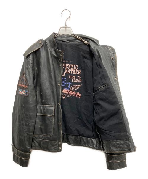 NO BLAND（ノーブランド）NO BLAND (ノーブランド) レザージャケット ブラック サイズ:54の古着・服飾アイテム