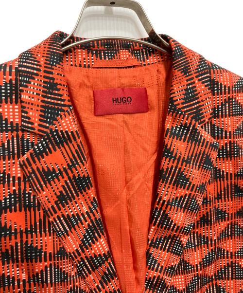 HUGO BOSS（ヒューゴ ボス）HUGO BOSS (ヒューゴ ボス) 総柄ジャケット レッド サイズ:44の古着・服飾アイテム